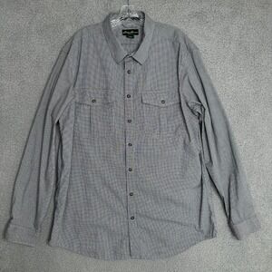 Eddie Bauer Button Up Shirt Mens XLT Tall Classic Fit Check Preppy Career Casual